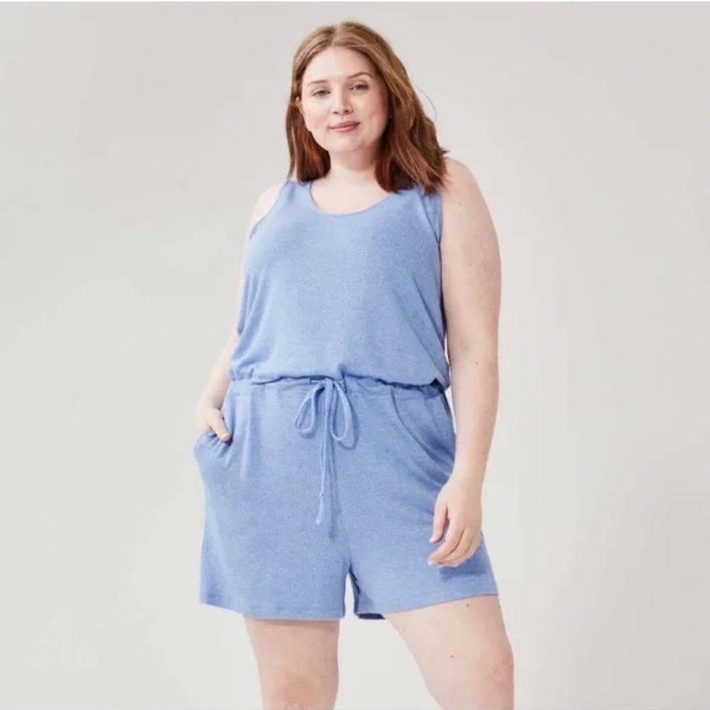 Joe Fresh Active Blue Knit Short Romper Sz3X
